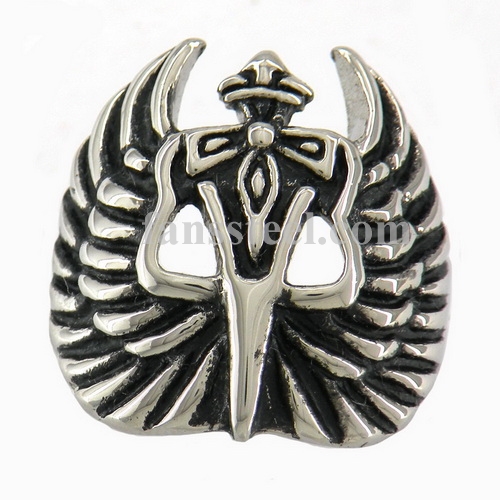 FSR07W93 Cross Dagger Angel Wings Ring - Click Image to Close